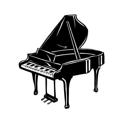 Рисунок пианино зеленый