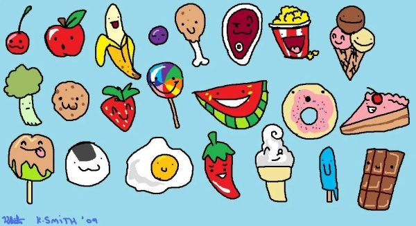 Милая еда для рисования