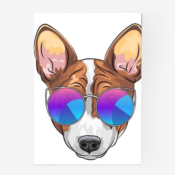 Крутая собака в очках мультяшная