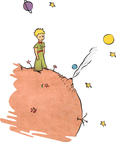 Маленький принц на луне рисунок (34 фото)