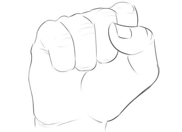 Кулак рисунок карандашом