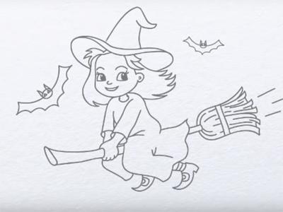 Рисунок маленькой бабы яги