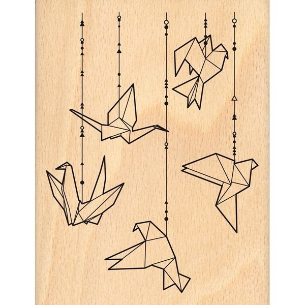 Бумажный Журавлик рисунок