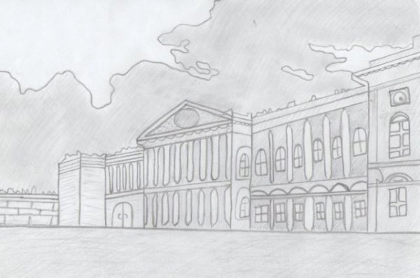 Зимний дворец карандашом