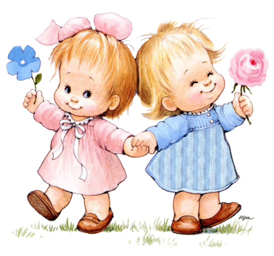 Две девочки нарисованные для детей
