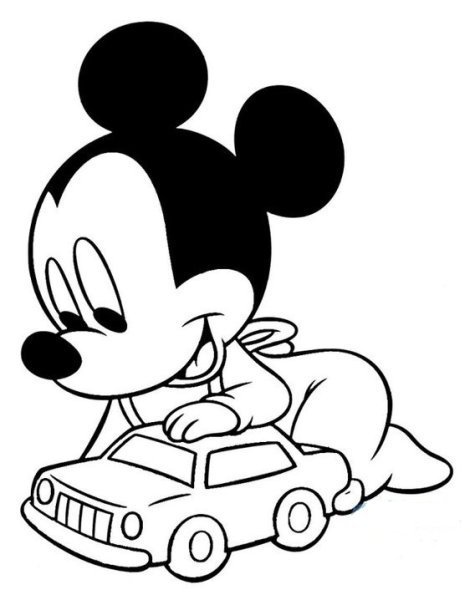 Раскраска Микки Маус маленькие