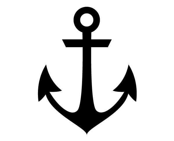 Якорь черно белый эскиз