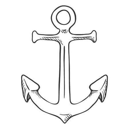 Эскиз якорь из картона