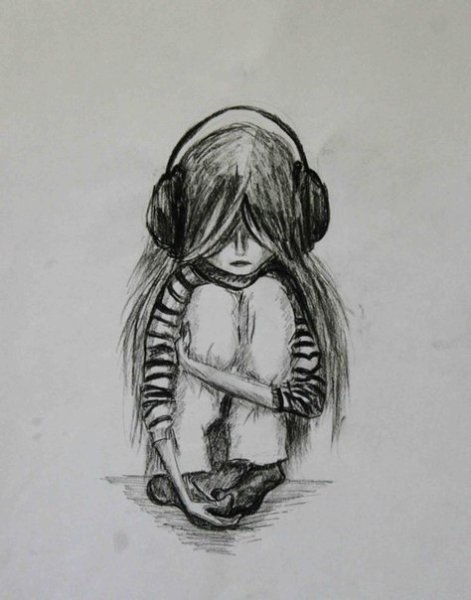 Рисунки карандашом грустные