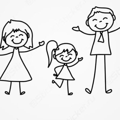 Мама папа дочка рисунок