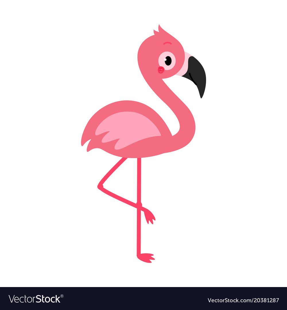 Фламинго мультяшный на фоне