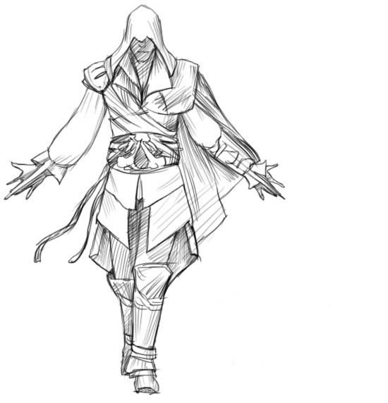 Раскраска ассасина Эцио