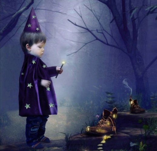 Волшебник на белом фоне