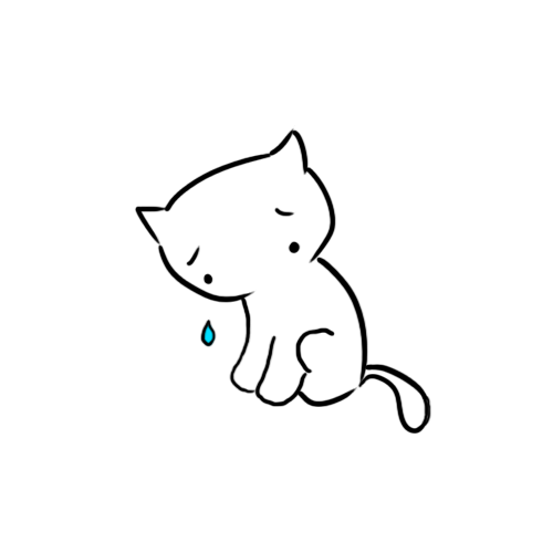 Грустный котенок рисунок