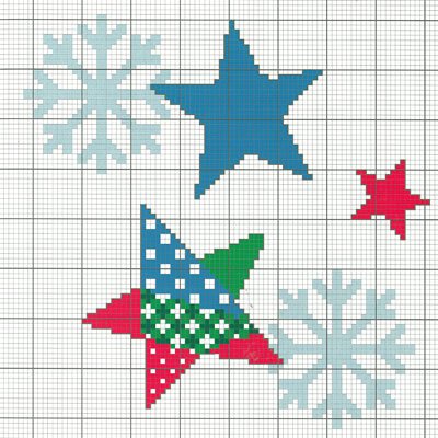 Звездочки крестиком