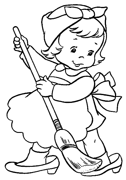 Мамины помощники раскраски для детей