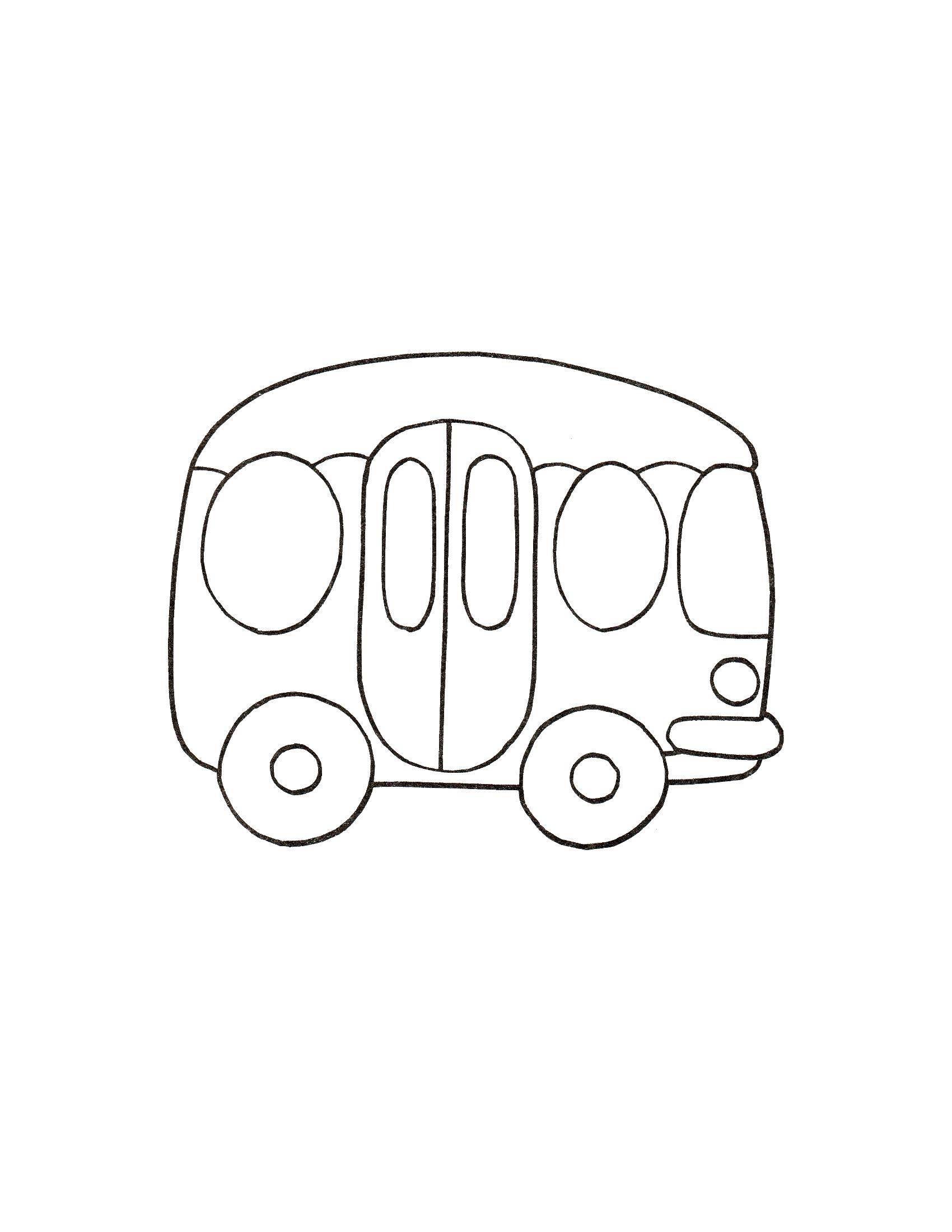 Автобус для раскрашивания для детей