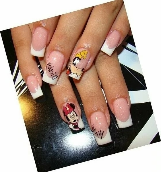 Прикольный френч на ногтях