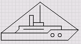 Паровоз в чертежнике