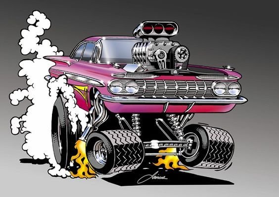 Карикатуры гоночных машин