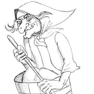 Баба Яга детский рисунок