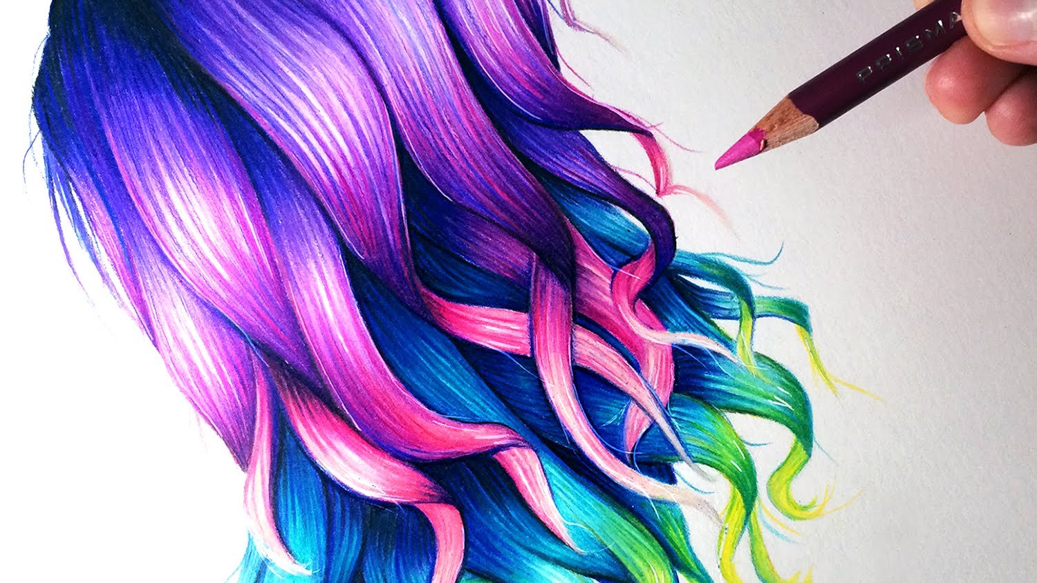 Нарисованные девочки с разноцветными волосами