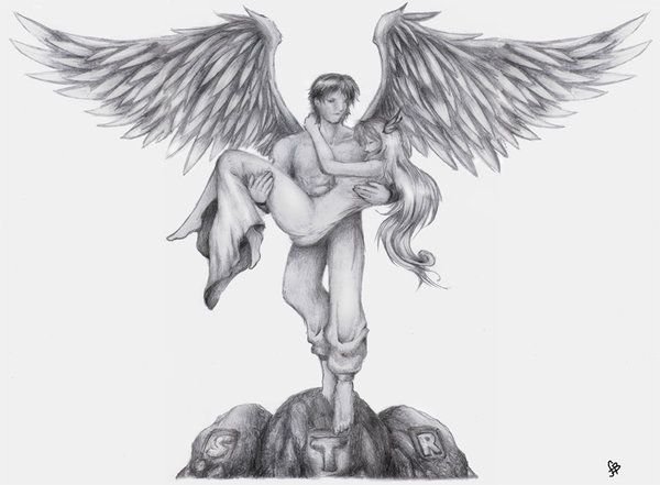 Татуировка ангел эскиз