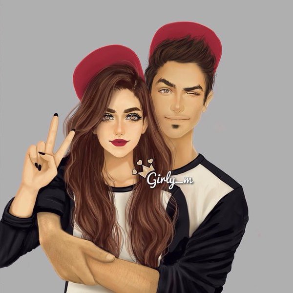 Пары в мультяшном стиле