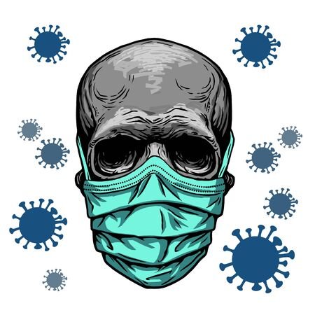Череп в медицинской маске