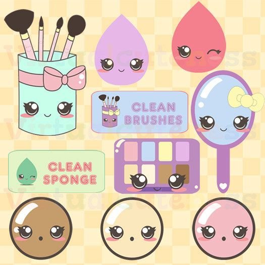 Наклейки кавайные косметика