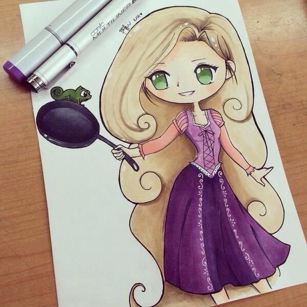 Рапунцель для скетчбука