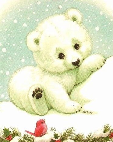 Милые мультяшные белые мишки