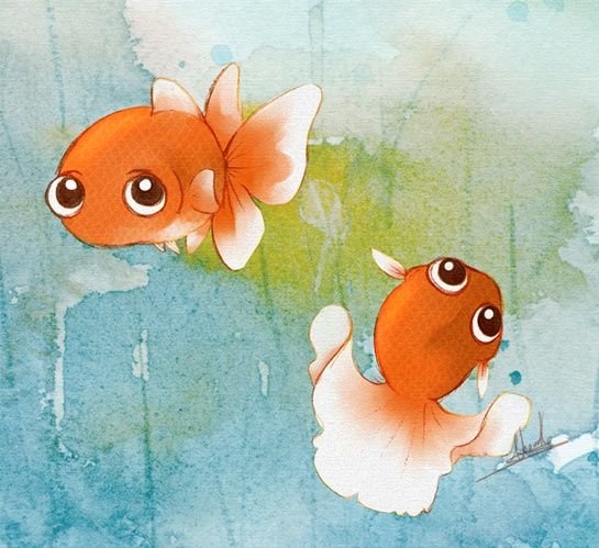 Рыбка милые иллюстрации