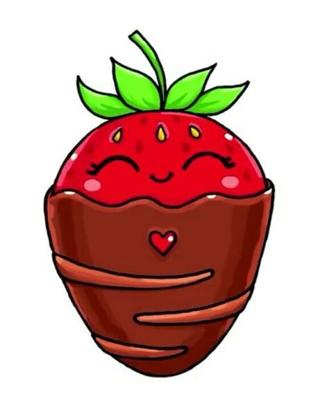 Милые лёгкие рисуночки клубника