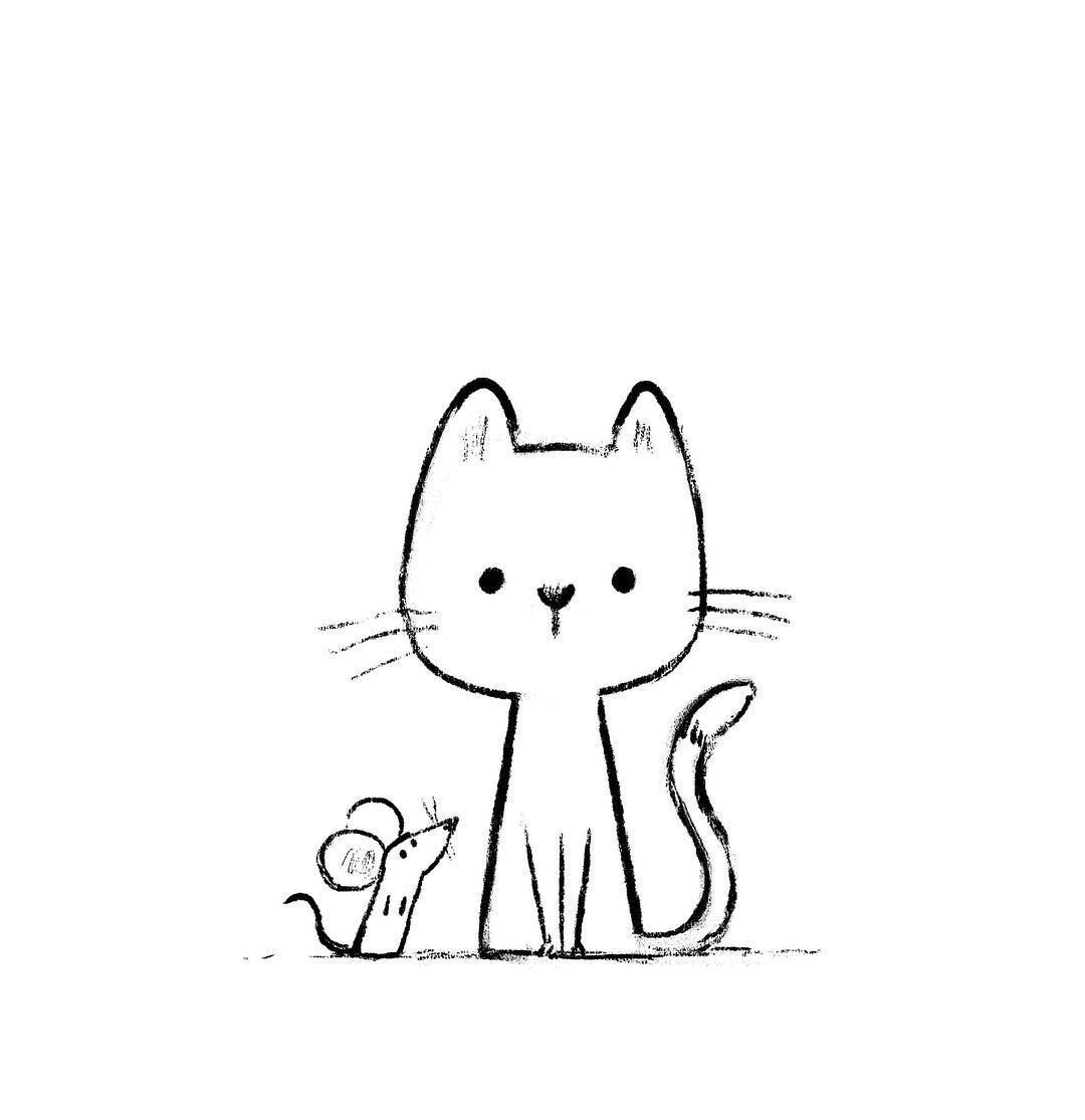 Рисунки для срисовки лёгкие коты