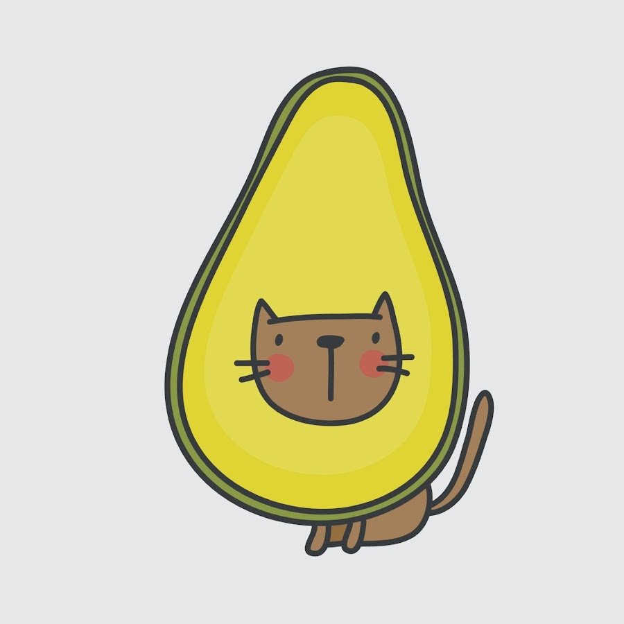 Стикеры авокадо котик