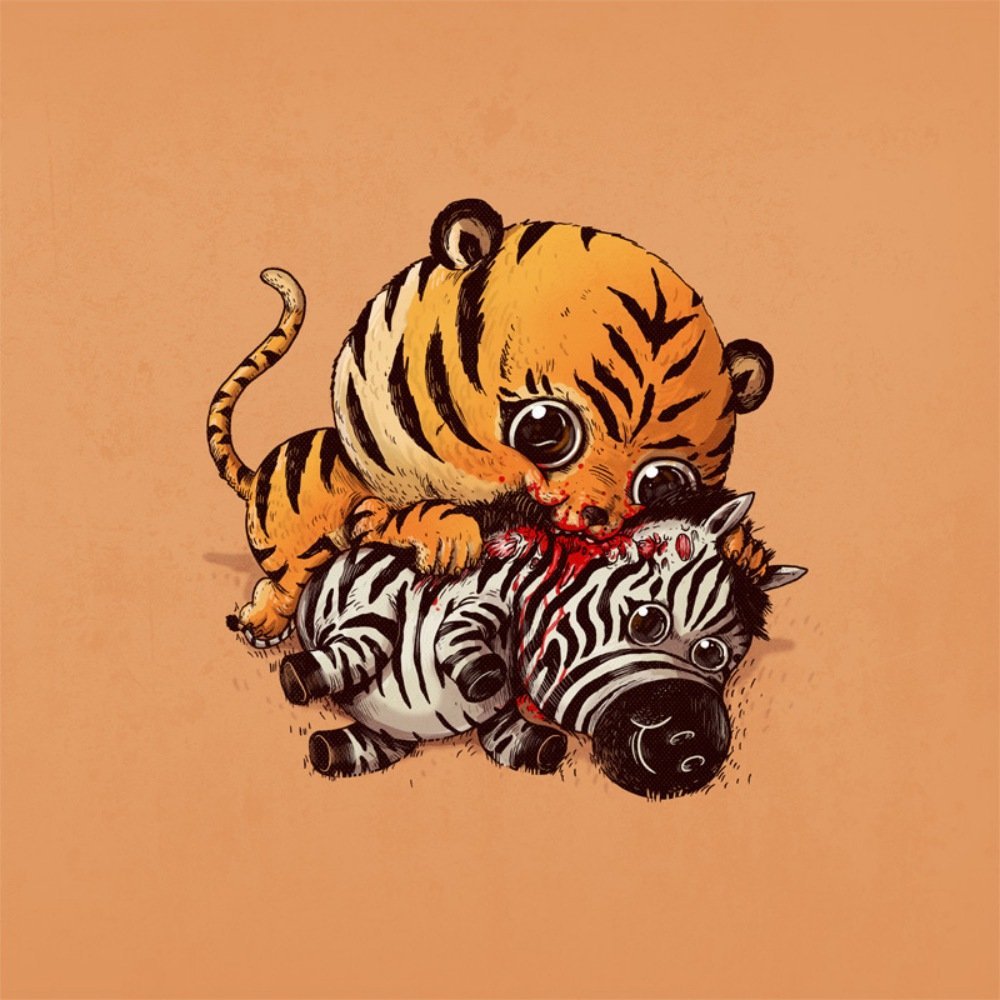 Мультяшные милые тигры