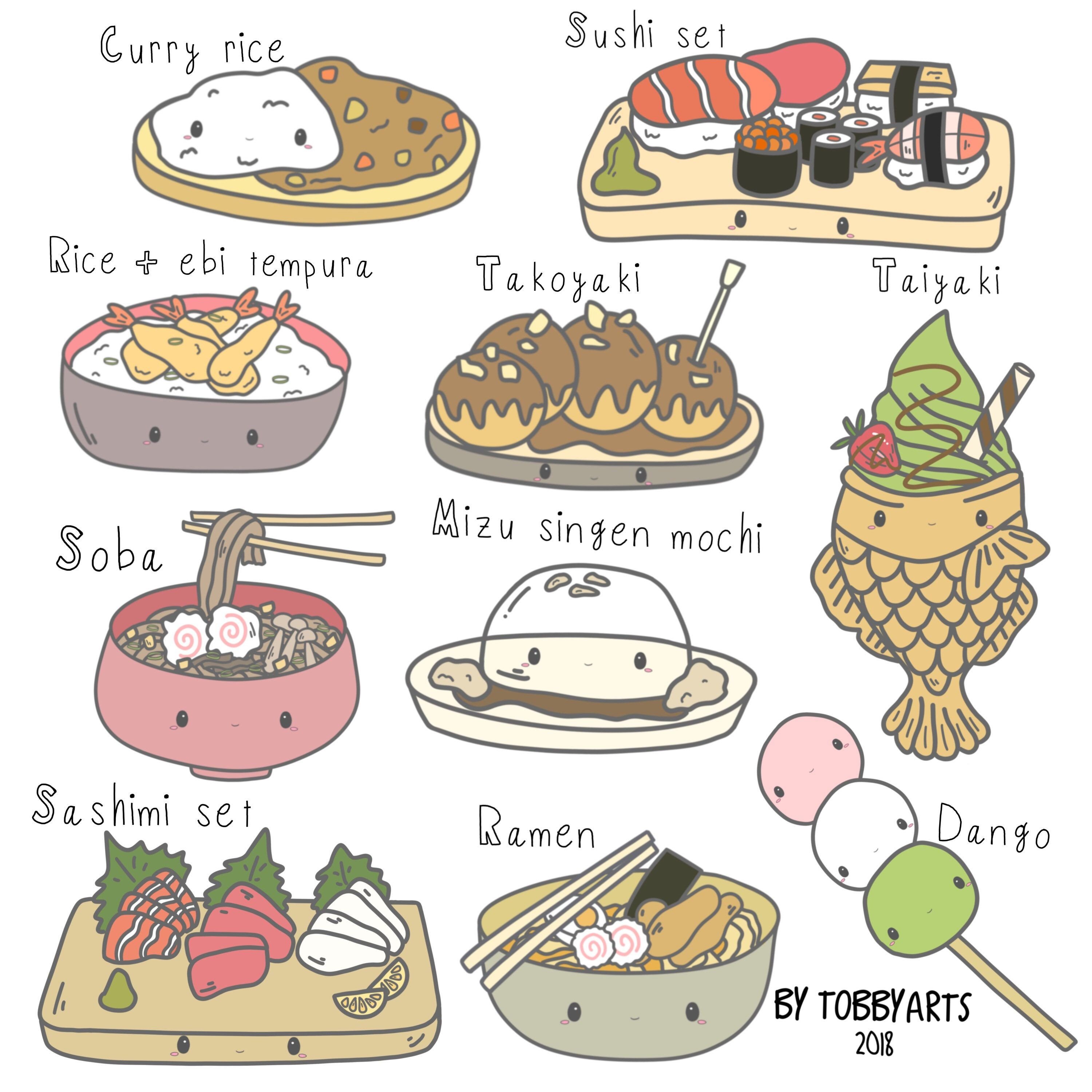 Япония еда рисовать
