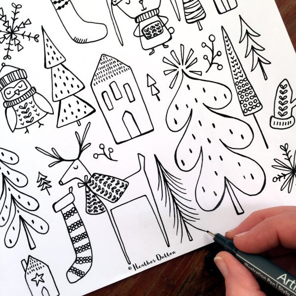 Рисунки акварелью легкие в скетчбук