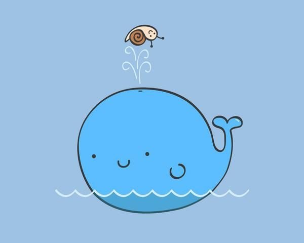 Милый кит рисунок