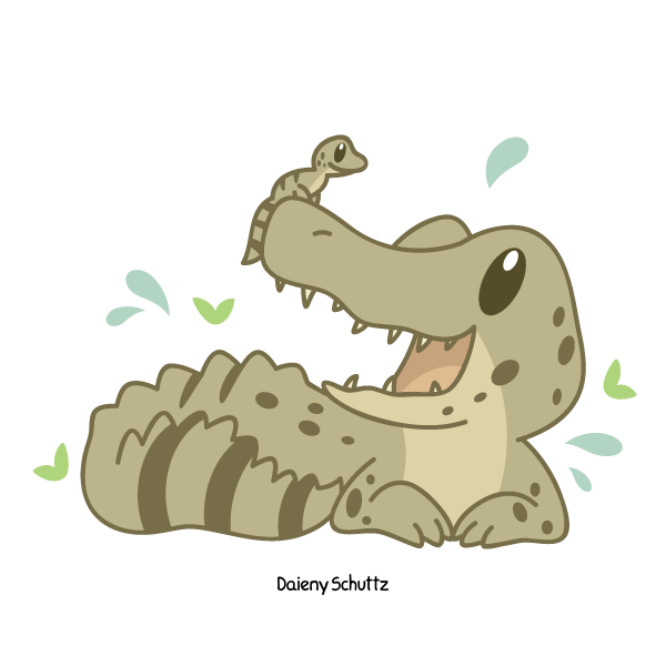 Крокодил в мультяшном стиле