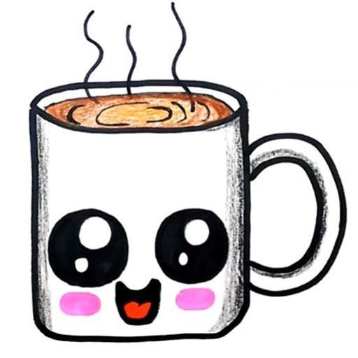 Милое кофе для срисовки