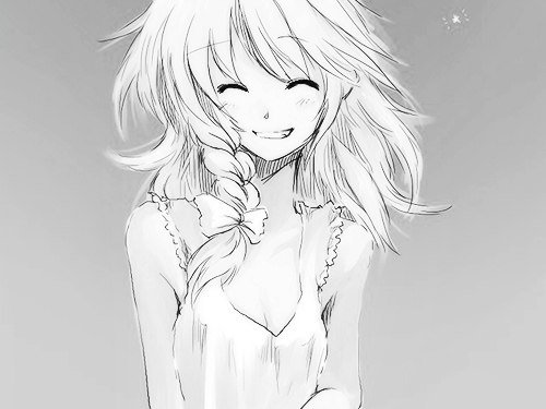 Аниме девочки черно белые