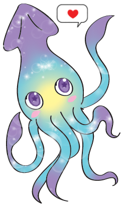 Наклейки для детей кальмары