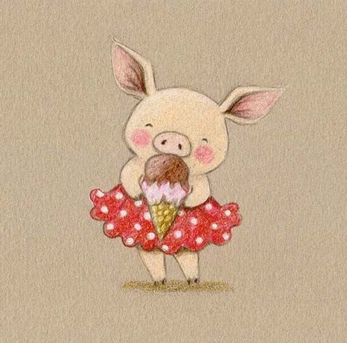 Милые хрюшки для открытки