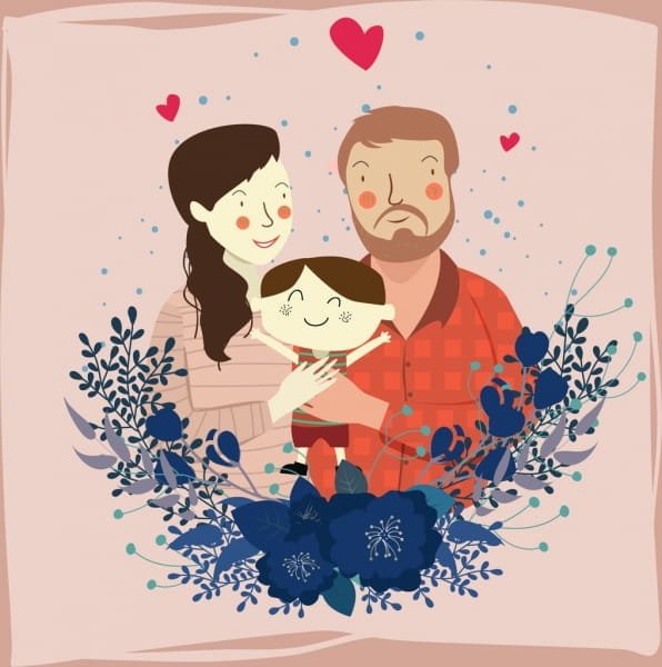 Акварельные зайчики семья