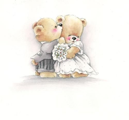 Мишки Тедди в свадебных нарядах
