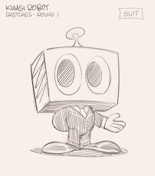 Рисунки карандашом милого робота