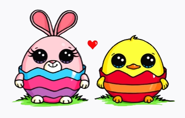 Милые рисунки на Пасху для срисовки