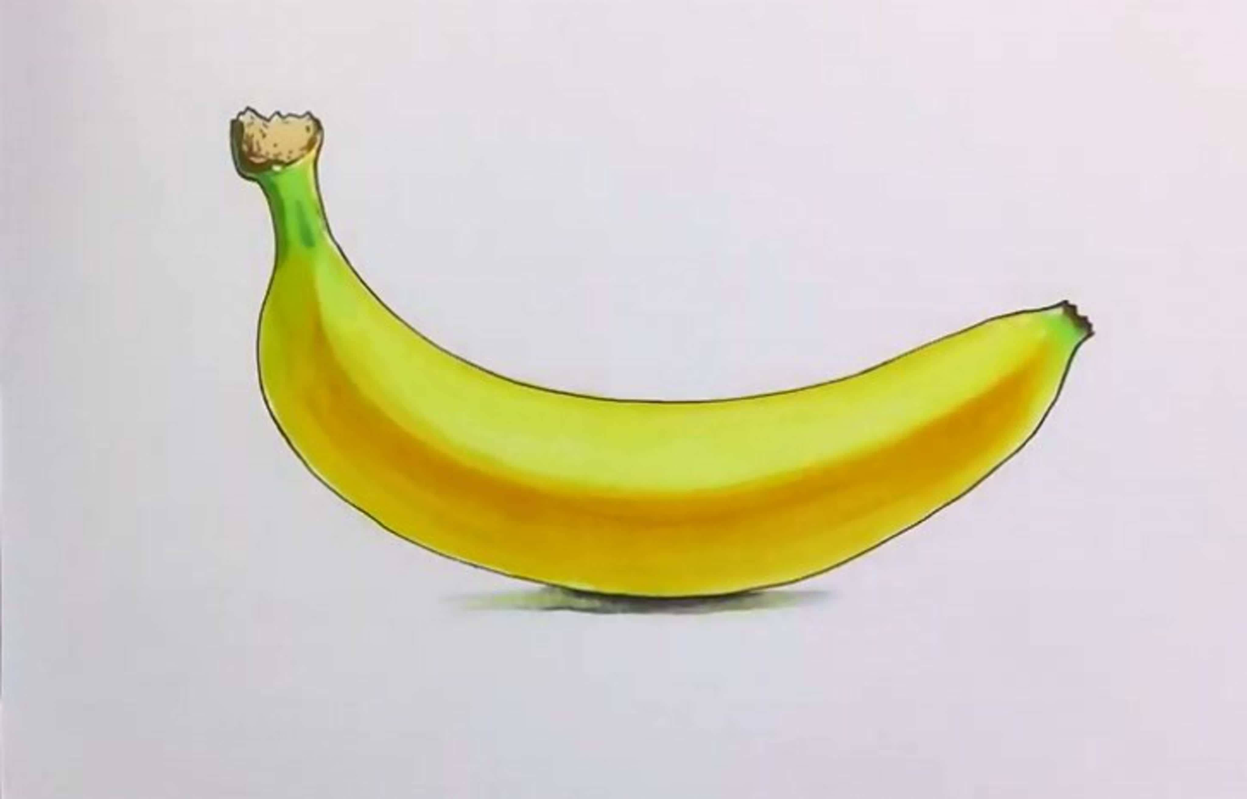 Срисовать банан фломастером